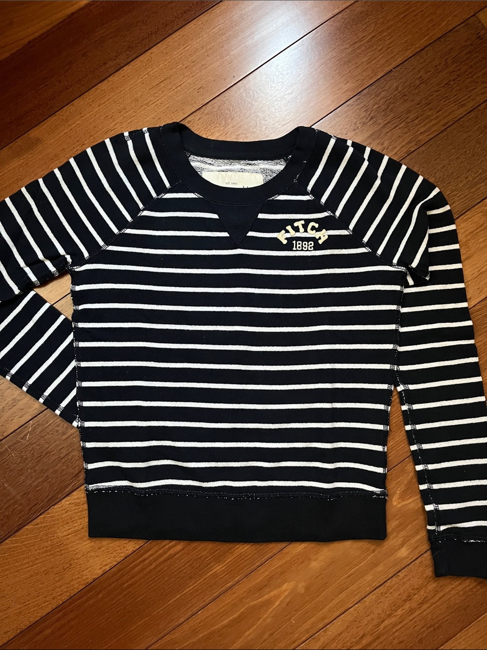 NWOT Y2K Abercrombie Striped Logo Sweatshirt